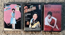 Patsy Cline Lot of 3 Cassette Tapes - Heartaches / 12 Greatest Hits / Live Opry