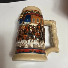 2003 Budweiser Clydesdales Holiday Beer Stein Old Towne Holiday