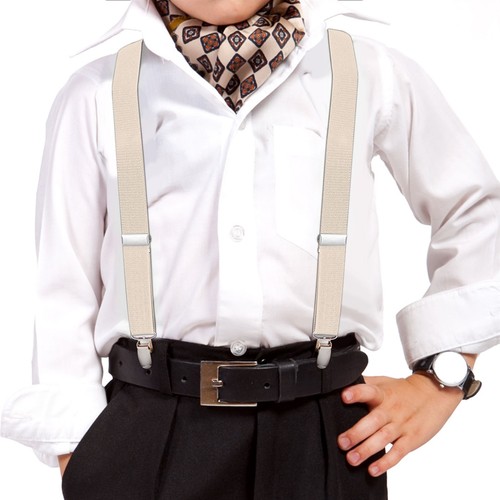 Buyless Fashion 2 Pack Adjustable Suspender Kids 26" Strap Leather Y Shape Back - Picture 42 of 91