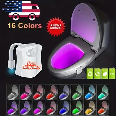 Toilet Light Motion Sensor 16 Colors Changing LED Glow Toilet Light