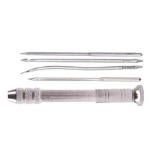 Leather Sewing Awl Set Shoes Repair Punch Stitching Needle Alloy Copper 100 New