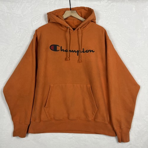 Felpa con cappuccio uomo Champion Reverse Weave arancione taglia XL* abbigliamento da lavoro macchie