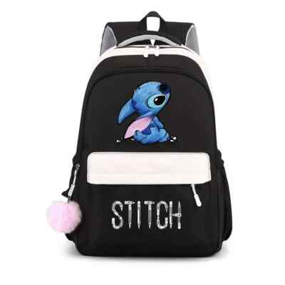 Lilo Stitch Backpack Schoolbag College Students Patchwork Laptop Simple Mochilas