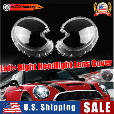 Pair Headlight Lens Cover Clear Shell Replace For BMW Mini R56 Cooper 2009-2013