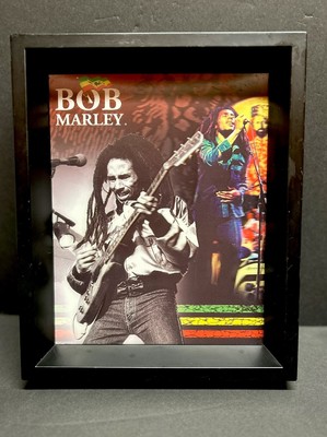 Bob Marley 3D Portrait In Rasta Colors 11.25  X 9.25  Shadow Box Frame