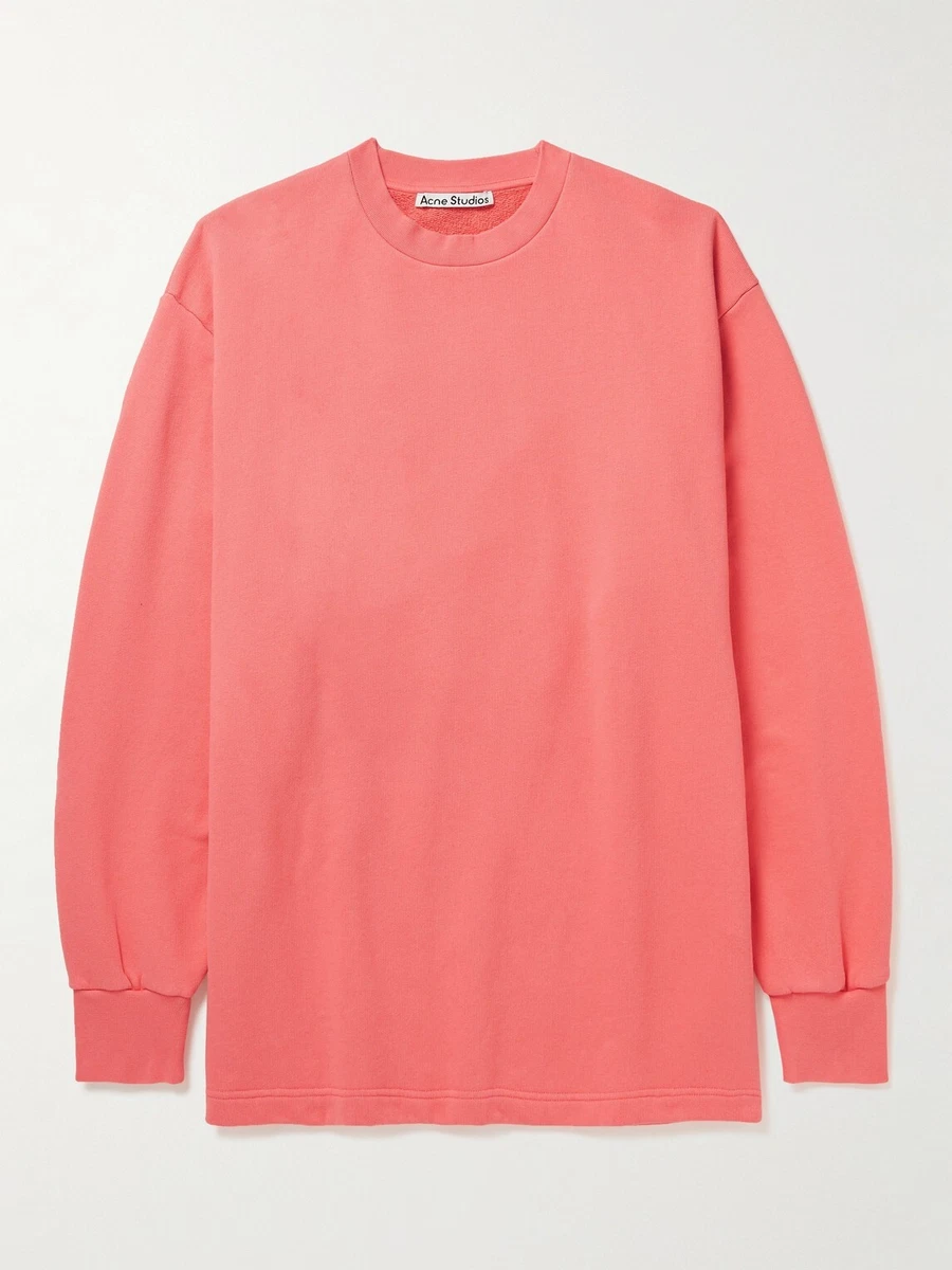 Acne Studios Fin Circus Logo Organic Cotton-Jersey Sweatshirt Pink Large