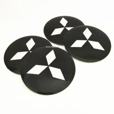 4Pack 2.2'' Black Chrome Wheel Center Hub Cap Emblem Sticker 56mm for Mitsubishi