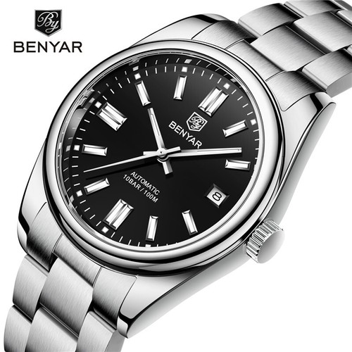 BENYAR Automatik Taucheruhr 100M Water Resistant Edelstahl Armbanduhr - Bild 8 von 17