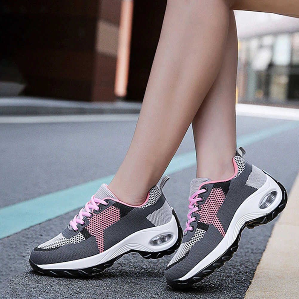 Gray and shop pink tennis shoes
