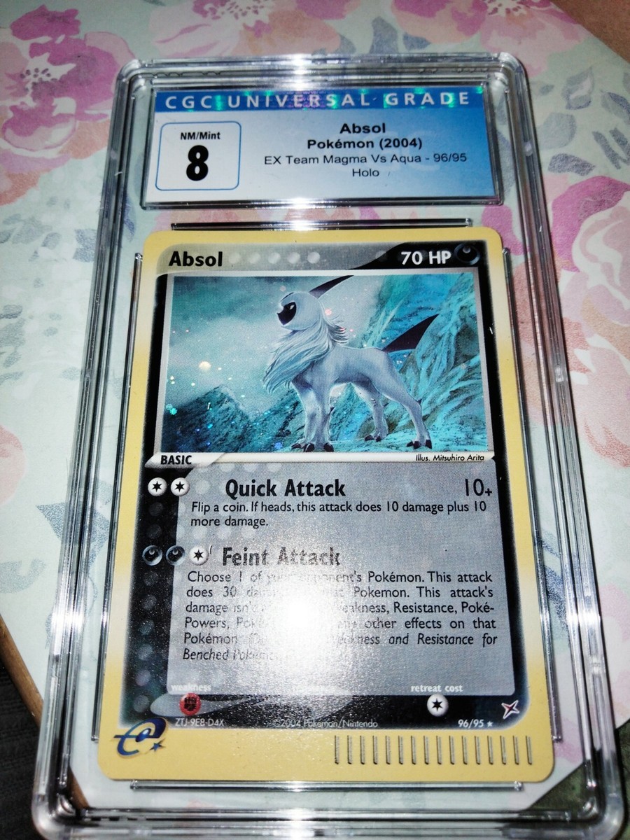 Pokemon EX Team Magma vs Team Aqua Absol 96/95 Secret Rare CGC 8