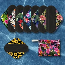 Bamboo Charcoal Cloth Menstrual Pads/Reusable Sanitary Pad Mama Panty Liners NEW