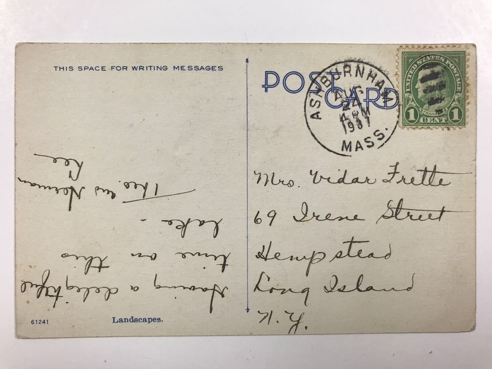 vintage 1937 scene near Ashburnham Massachusetts post card eBay