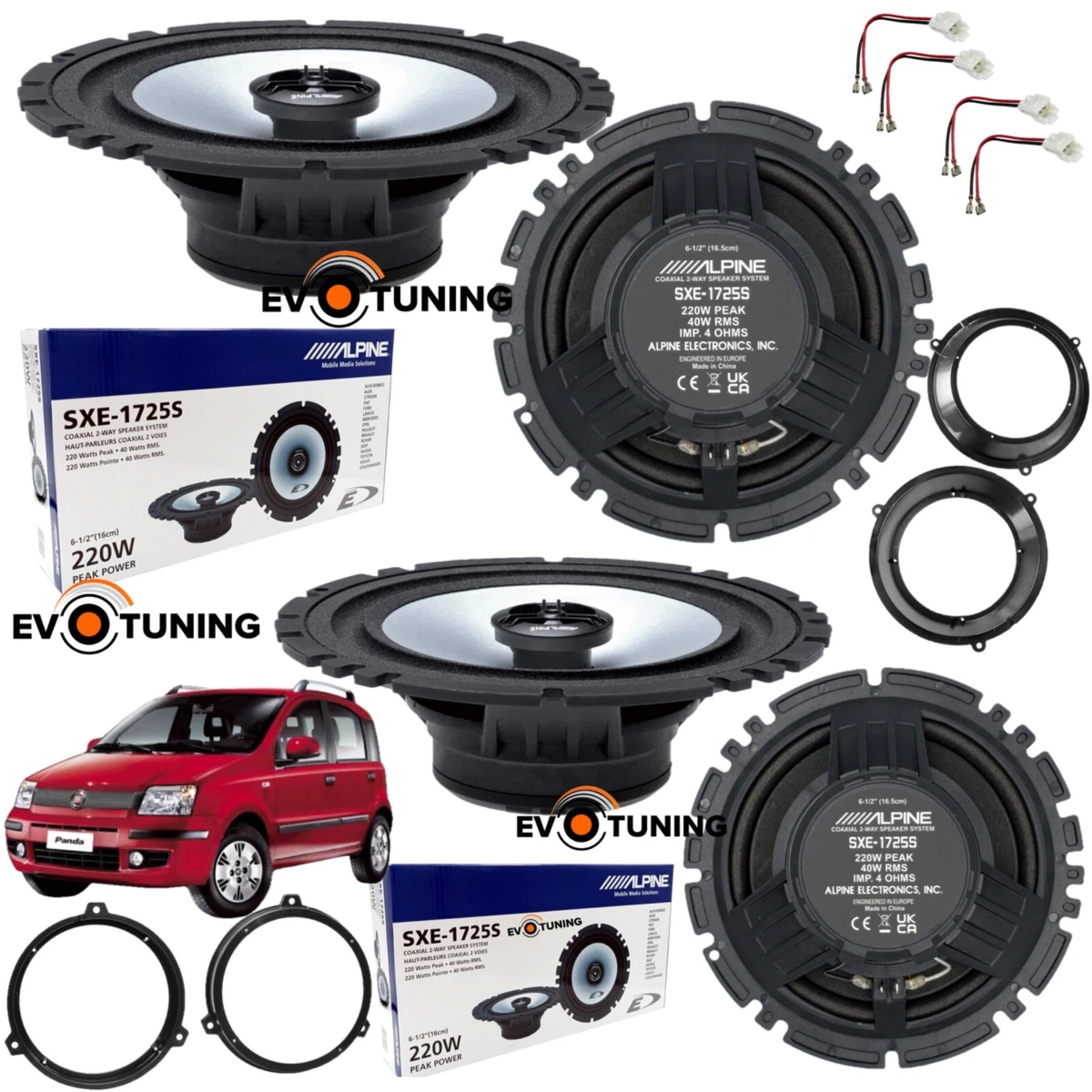 kit Casse Altoparlanti Anteriori Hertz Dsk 165.3 per Fiat Panda 169 + griglie Tw