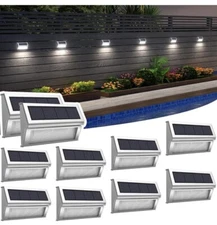 6 Pack Solar Deck Post Lights Solar Powered Outside Lights Dusk to Dawn Led