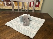 Small 12" Lila Jack Elephant Security Blanket Baby Lovey Plush Blue Stripes