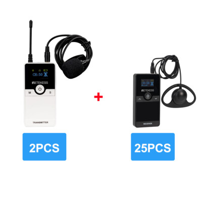 Retekess TT116 UHT Wireless Tour Guide System 2 Transmitters 25 Receivers Travel