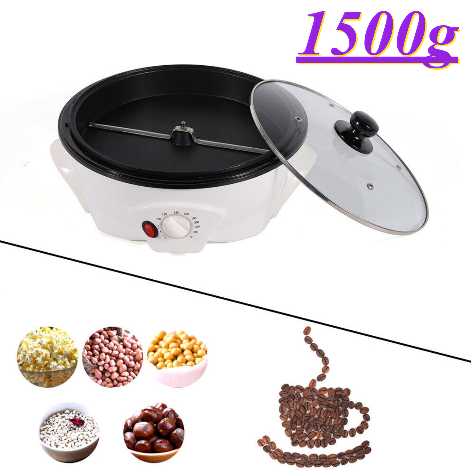 Elektrischer Kaffeeröster-Maschine Bratmaschine Hausmacher Backmaschine 1200W