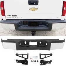 Chrome Rear Bumper Wo Sensor Holes For 07-13 Chevy Silveradosierra 1500 Chrome