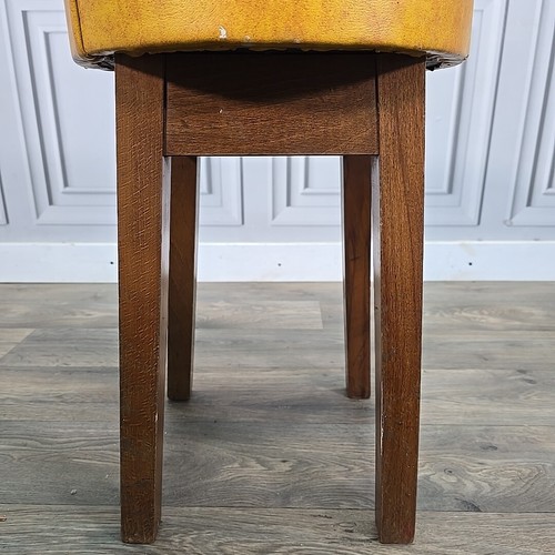 Single Retro Solid Wood Round Vinyl Upholstered Bar Stools Pub Seats - Man Cave - Picture 12 of 24