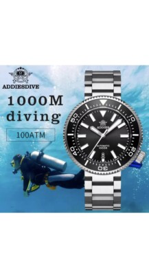 ADDIESDIVE nh35A Men's tuna can Dive Watch 100atm Sapphire Mechanical Automatic 