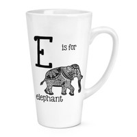 Ist FüR Elefant 483Ml Groß Latte Becher Tasse - Lustig Alphabet Süß