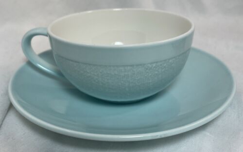 Coupe à thé et soucoupe aqua texturée Villeroy & Boch The Noir bleu clair 2008 - Photo 1/7