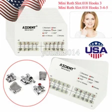 Dental Orthodontic Metal Brackets Braces Mini Roth Slot 018 Hooks 345/3