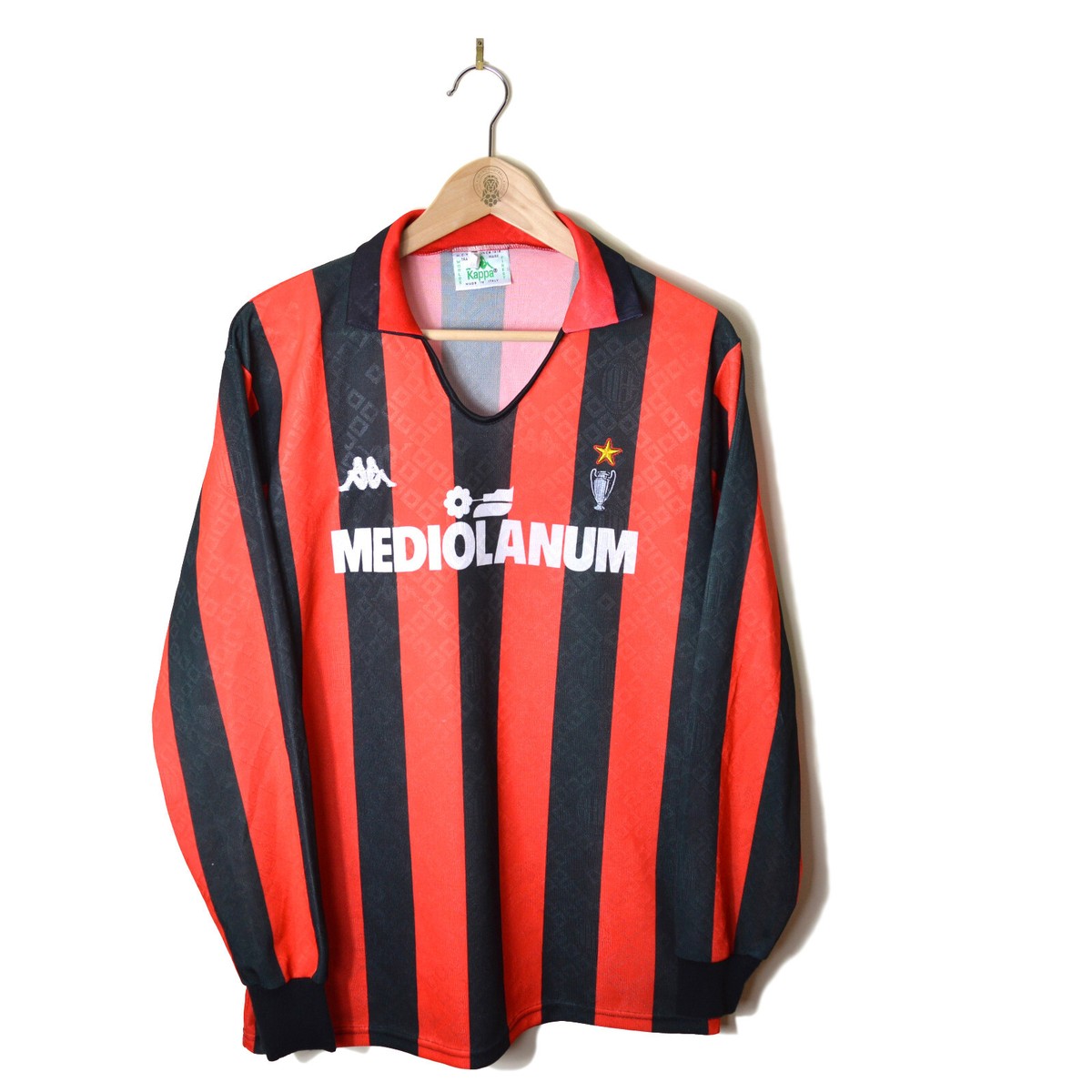 AC Milan Player Spec Home Football Shirt Jersey 1989/1990 L/S Long