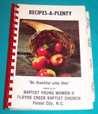 Floyds Creek Baptist Church Cookbook Forest City North Carolina 1979