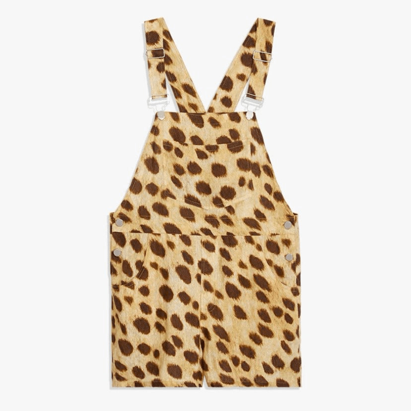 Revolve WeWoreWhat 100% Linen Animal Print Short Overalls Size