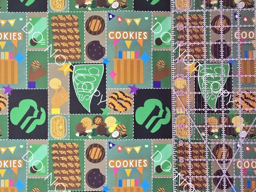 100% Cotton Woven Novelty Fabric Girl Scout Troop Cookies By The 1/4 Yard 9x56 - Picture 2 of 2