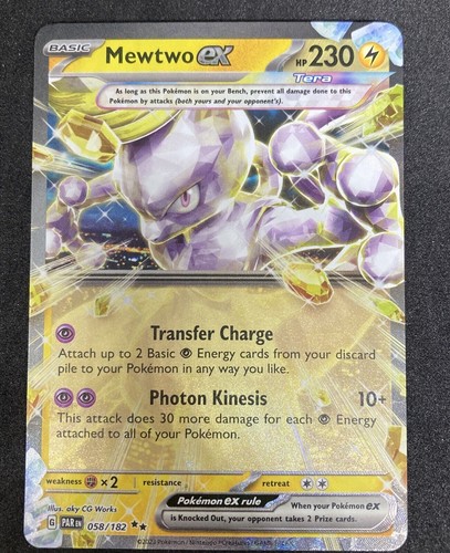 Pokemon Mewtwo EX Holo 58/182 - Paradox Rift NM - Double Rare Pokemon Card - Picture 2 of 3