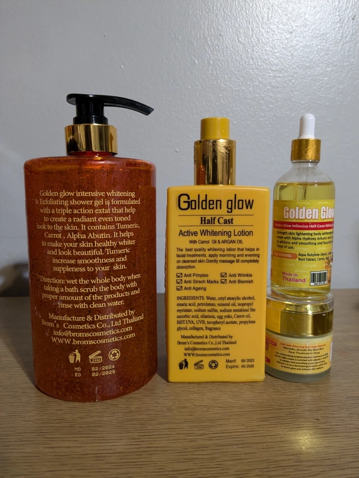 Golden Glow Body Milk 500ml, exfoliating Carrot shower Gel, Serum, Face Cream - Image 3 of 4