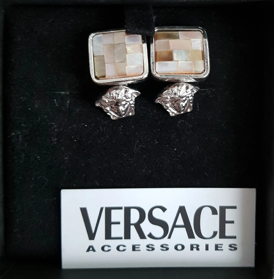 *** IMPRESIONANTES Y RAROS $595 Gemelos Versace Mosaic Medusa - TOTALMENTE NUEVOS *** Foto 2 de 4