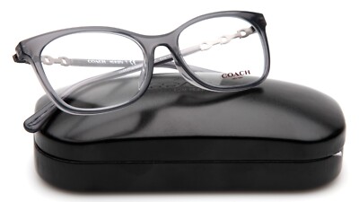 NEW COACH HC 6127U 5537 Transparent Grey EYEGLASSES 53-17-140 B38mm