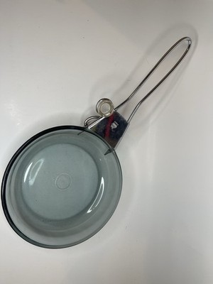 Vintage Pyrex 817-B Flameware Glass Skillet Frying Pan Stainless Steel Handle