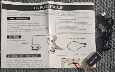 USB Charger for Sharper Image RC Robotosaur Interactive Dinosaur Battery Charger