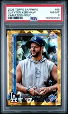 2025 TOPPS CHROME SAPPHIRE VARIATION-GOLD #88 CLAYTON KERSHAW 44/50 PSA 8