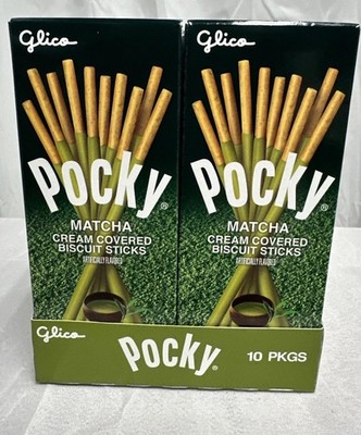 Pocky Cream Covered Biscuit Sticks, Matcha, 1.41 oz, 10-count