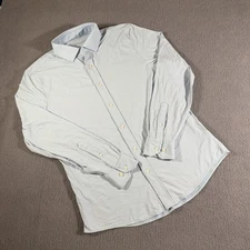 Rhone Fine Italian Fabric Slim Fit Size Large Geometric Light Blue Slim Fit