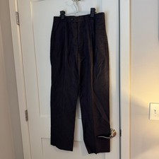 Prada Mens Made in Italy Cotton Nylon Micro Check Straight Leg Trousers Black 50