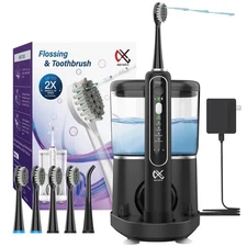 Professional Flossing Electric Toothbrush with Water Flosser, 2 in 1 Toothbru...