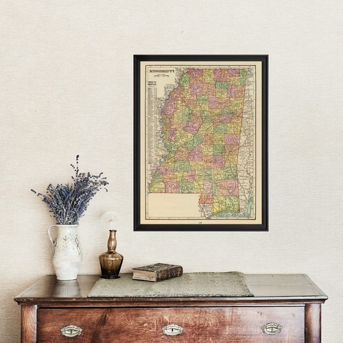 Old Map of Mississippi 1909 - Vintage Mississippi Art - Picture 4 of 29