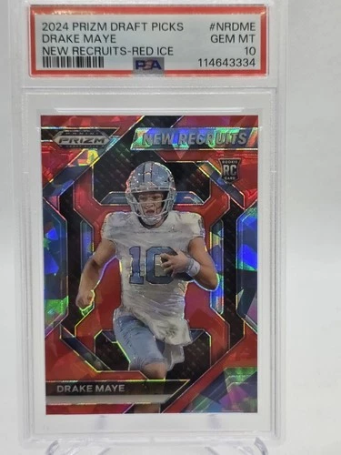 2024 Panini Prizm Draft Picks #NR-DME Drake Maye New Recruits Red Ice PSA 10