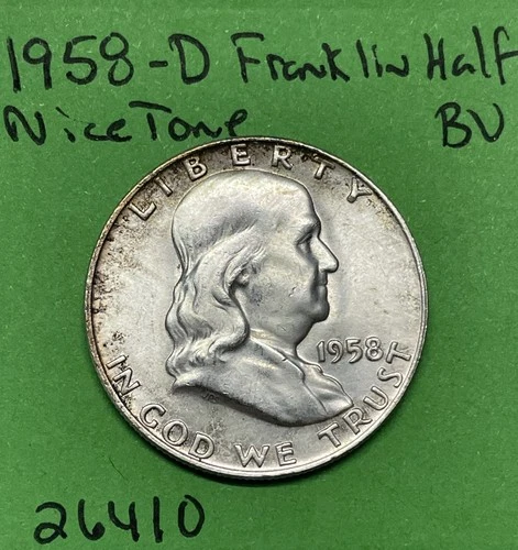 1958-D Franklin Half Dollar 50c BU Brilliant Uncirculated US Coin