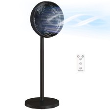 HOMCOM 40 cm Standing Pedestal Fan, Quiet Electric Cooling Floor Fan, Black