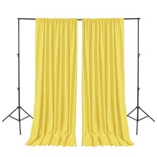 2 Panels Yellow Backdrop Curtains 5x10ft Polyester Photography Drapes Party