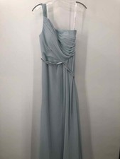 Pre-Owned Azazie Blue Size 6 One Shoulder Maxi Evening Gown