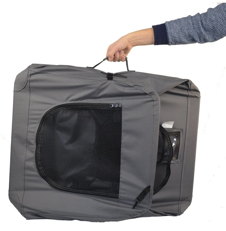 Cajón portátil para perros portátil PET de lados suaves mediano 24 pulgadas x 16 pulgadas x 16 pulgadas gris Foto 3 de 3