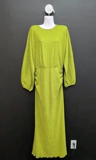 Shein Bishop Sleeve Round Neck Mermaid Hem Bodycon Sequin Maxi Dress XL Green